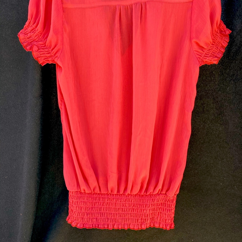 Sam & Max Ruffle Sleeve Corral Red Blouse